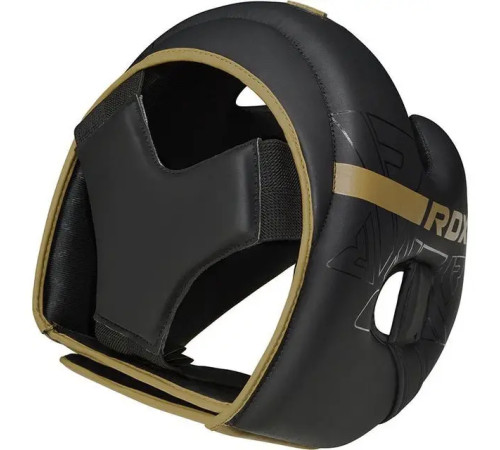Шолом боксерський RDX F6 KARA Matte розмір S, чорно-золотистий