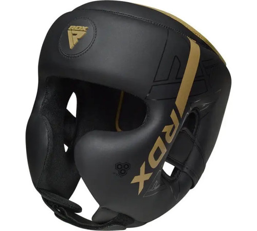 Шолом боксерський RDX F6 KARA Matte розмір S, чорно-золотистий