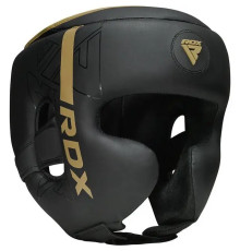 Шолом боксерський RDX F6 KARA Matte розмір S, чорно-золотистий