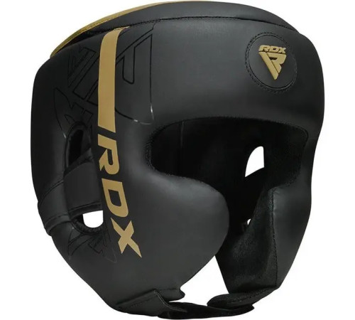 Шолом боксерський RDX F6 KARA Matte розмір S, чорно-золотистий