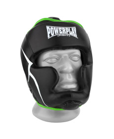 Шолом боксерський закритий PowerPlay 3100 PU розмір XS, чорно-зелений