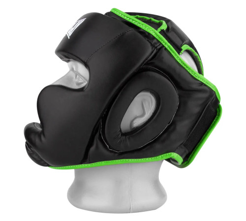 Шолом боксерський закритий PowerPlay 3100 PU розмір XS, чорно-зелений
