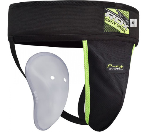 Захист паху RDX Groin Guard S, чорно-зелені