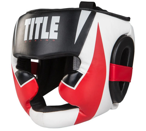Шолом боксерський закритий з капою TITLE MMA Command розмір M, біло-червоний
