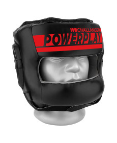 Шолом боксерський закритий PowerPlay 3067 Challanger розмір M, чорно-червоний