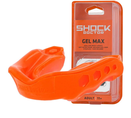 Капа боксерська доросла Shock Doctor Gel Max від 11 років оранжева