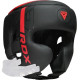 Шолом боксерський з капою RDX F6 KARA Matte розмір L, чорно-червоний