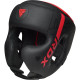 Шолом боксерський з капою RDX F6 KARA Matte розмір L, чорно-червоний