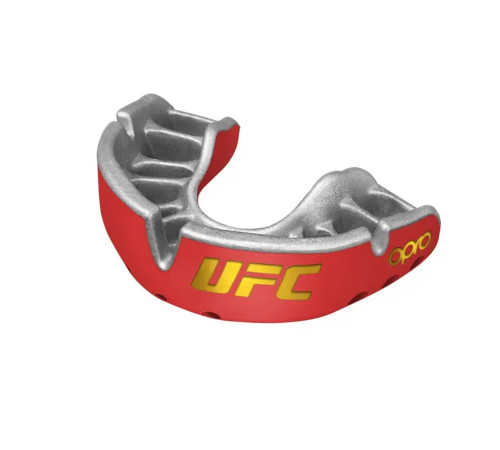 Капа боксерська дитяча OPRO Gold UFC до 10 років червоно-срібляста