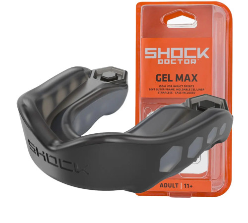 Капа боксерська доросла Shock Doctor Gel Max від 11 років чорна