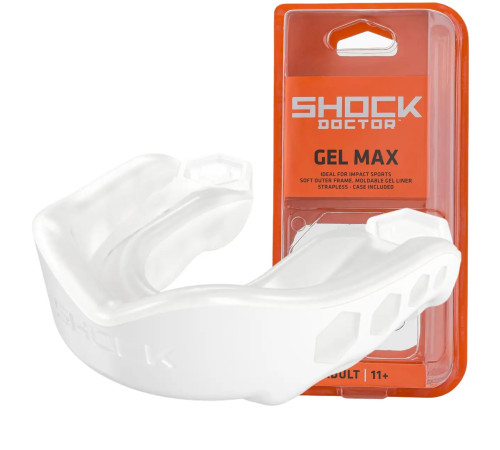 Капа боксерська доросла Shock Doctor Gel Max від 11 років біла