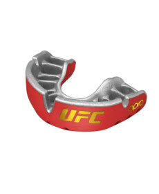 Капа боксерська доросла OPRO Gold UFC від 11 років червоно-срібляста