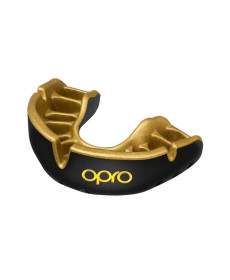 Капа боксерська дитяча OPRO Gold до 10 років чорно-золотиста