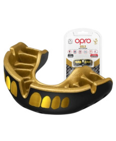 Капа боксерська доросла OPRO Gold Grillz від 11 років чорно-золотиста