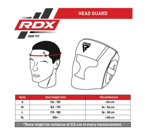 Шолом боксерський RDX T17 Aura L, чорно-золотистий