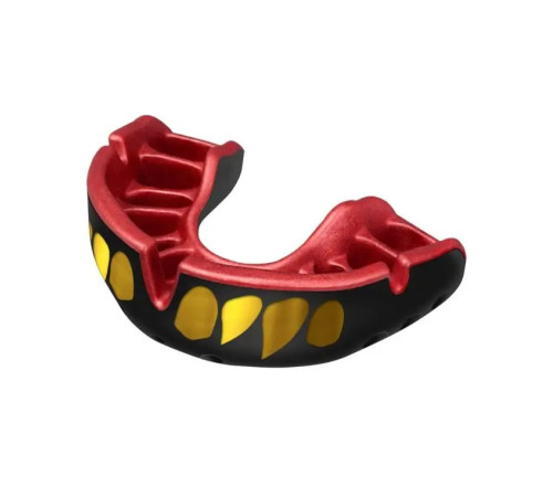 Капа боксерська доросла OPRO Gold JAWS від 11 років чорно-червона