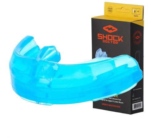 Капа боксерська під брекети Shock Doctor Single Braces до 11 років блакитна