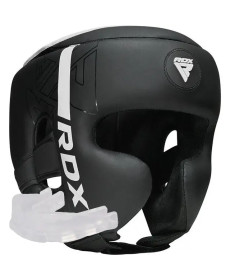 Шолом боксерський з капою RDX F6 KARA Matte розмір L, чорно-білий