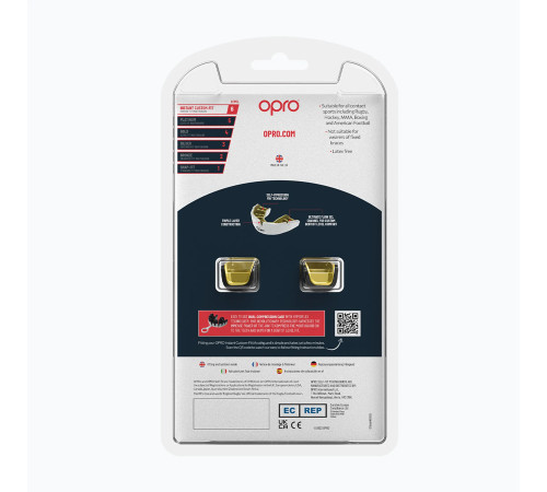 Капа боксерська доросла OPRO Instant Eyes від 11 років чорно-зелена