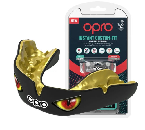 Капа боксерська доросла OPRO Instant Eyes від 11 років чорно-червона