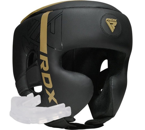 Шолом боксерський з капою RDX F6 KARA Matte розмір L, чорно-золотистий Шолом боксерський з капою RDX F6 KARA Matte розмір L, чорно-золотистий