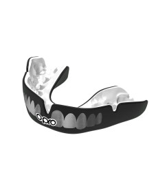 Капа боксерська доросла OPRO Instant TEETH від 11 років чорно-срібляста