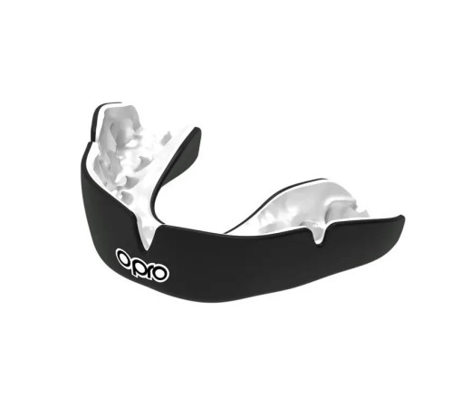 Капа боксерська доросла OPRO Instant від 11 років чорно-біла