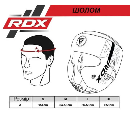 Шолом боксерський з капою RDX F6 KARA Matte розмір M, чорно-білий Шолом боксерський з капою RDX F6 KARA Matte розмір M, чорно-білий