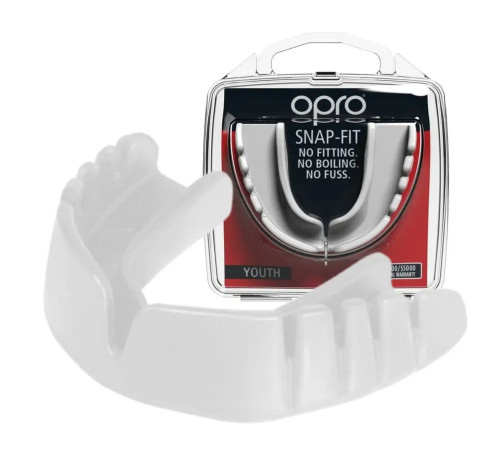 Капа боксерська доросла OPRO Snap-Fit від 11 років біла