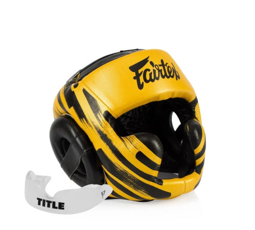 Шолом боксерський закритий Fairtex HG16 розмір L, жовтий Шолом боксерський закритий Fairtex HG16 розмір L, жовтий