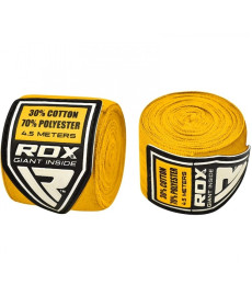 Бинти для боксу RDX Fibra 4.5 м, жовті