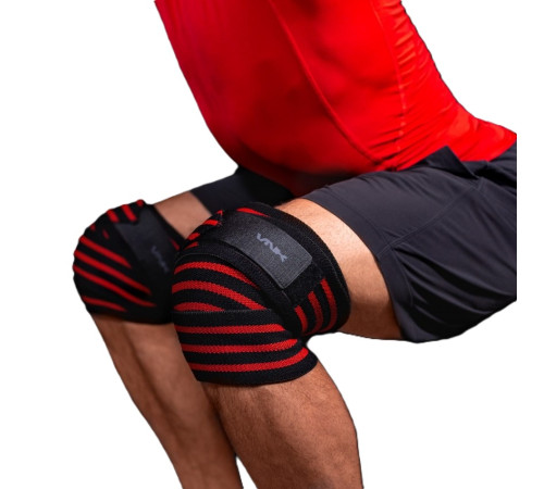 Бинти для присідань VNK 2м, чорно-червоні