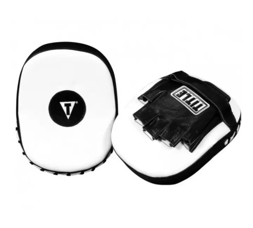 Лапи боксерські шкіряні TITLE Boxing Cobra чорно-білі