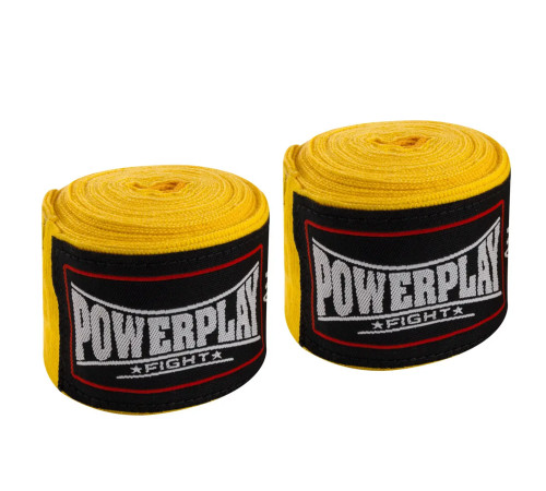 Бинти для боксу PowerPlay 3046 NYLON 3 м, жовті