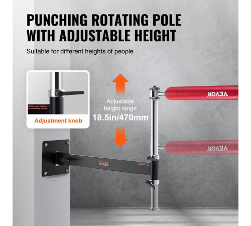 Настінний боксерський гриф VEVOR, чорно-червоний