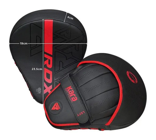 Лапи боксерські RDX F6 KARA Matte чорно-червоні