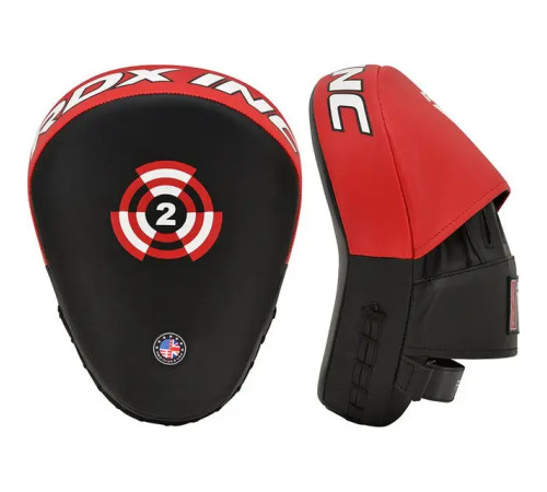 Лапи боксерські RDX T1 Curved червоно-чорні