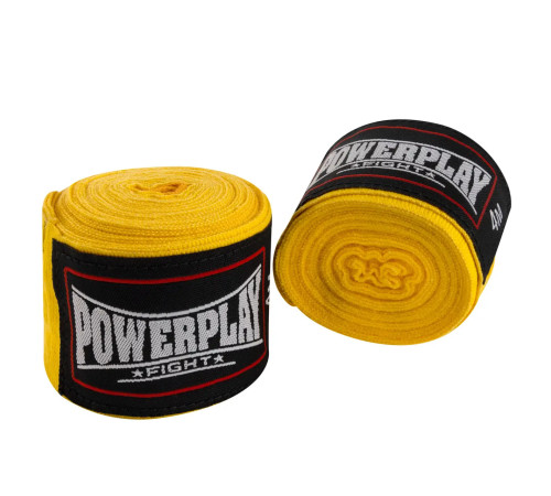 Бинти для боксу PowerPlay 3046 NYLON 2,5 м, жовті