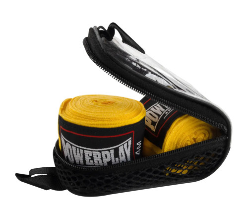 Бинти для боксу PowerPlay 3046 NYLON 2,5 м, жовті