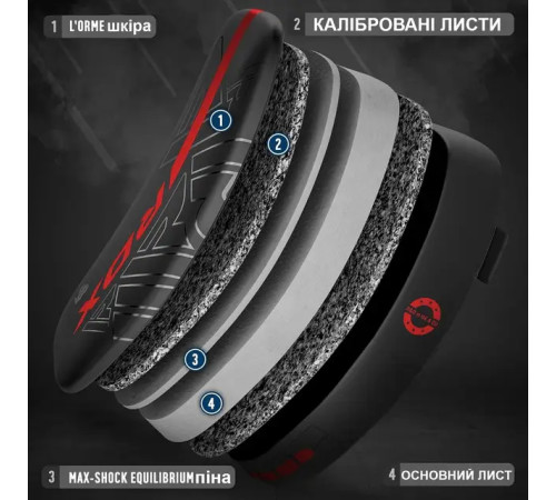 Пад для тайського боксу RDX ARM PAD F6 MATTE чорний