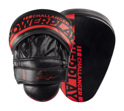 Лапи боксерські PowerPlay 3041 Challanger чорно-червоні