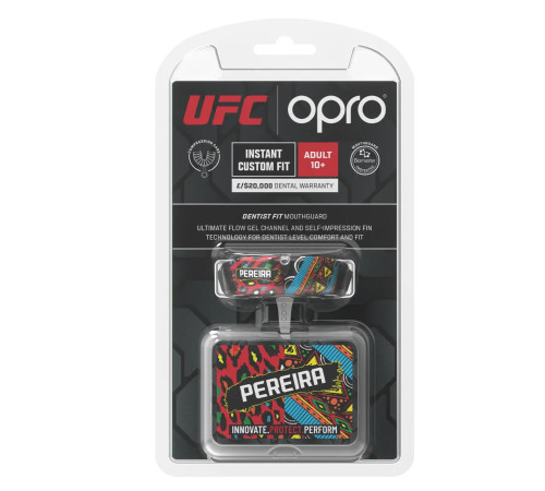 Капа боксерська доросла OPRO UFC Collection Alex Pereira від 11 років, чорна
