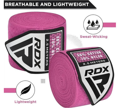 Бинти RDX HAND WRAPS 2,5 м, рожеві