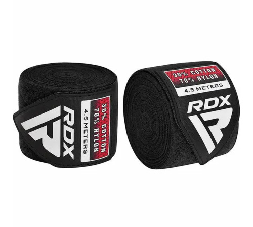 Бинти для боксу RDX WX Professional 4,5 м, чорні