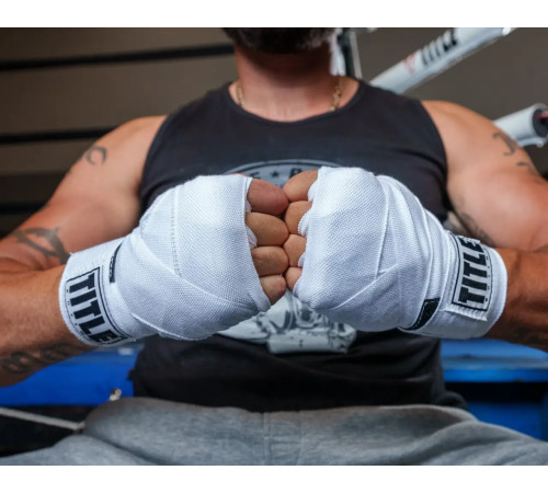 Бинти для боксу TITLE Boxing Select 180" Semi Elastic 4,5 м, білі