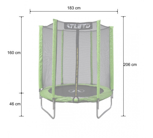 Батут дитячий з сіткою 183 см Atleto зелений + подарунок м'ячик