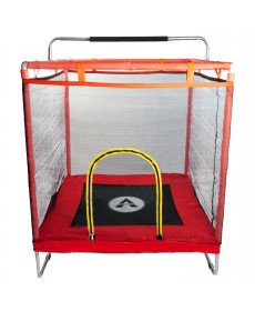 Батут манеж дитячий з сіткою Atleto 120x120 см червоний KRB07