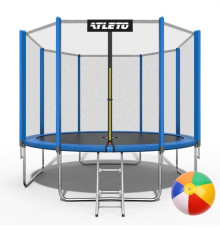 Батут Atleto 42400458 з зовнішньою сіткою 374 см синій