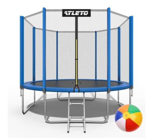 Батут Atleto 42400458 з зовнішньою сіткою 374 см синій Батут Atleto 42400458 з зовнішньою сіткою 374 см синій
