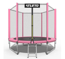 Батут Atleto 42400498 із зовнішньою сіткою 183 см рожевий